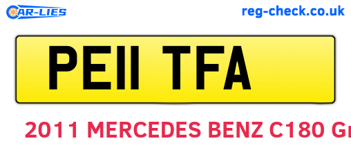 PE11TFA are the vehicle registration plates.