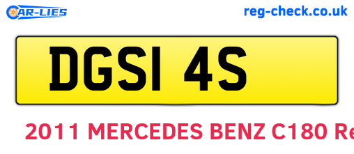 DGS14S are the vehicle registration plates.