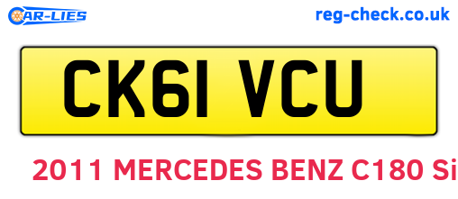 CK61VCU are the vehicle registration plates.