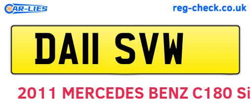 DA11SVW are the vehicle registration plates.