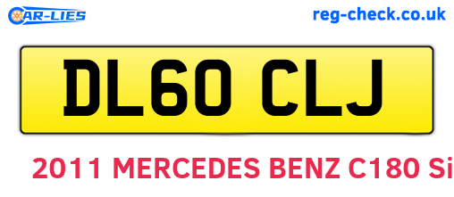 DL60CLJ are the vehicle registration plates.