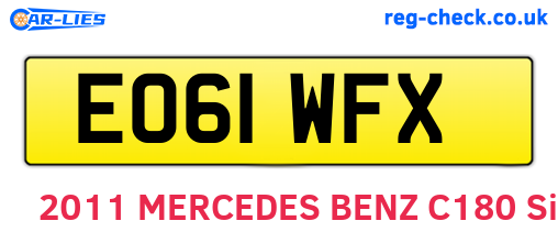 EO61WFX are the vehicle registration plates.