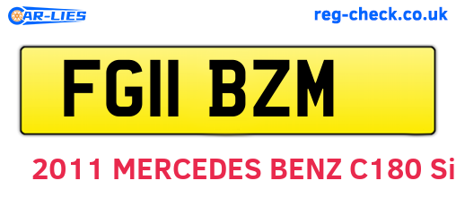 FG11BZM are the vehicle registration plates.