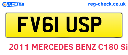FV61USP are the vehicle registration plates.