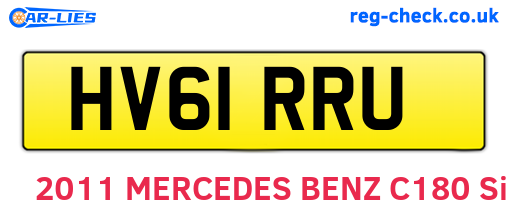 HV61RRU are the vehicle registration plates.