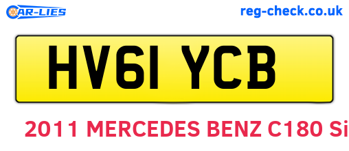 HV61YCB are the vehicle registration plates.