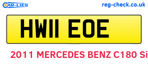 HW11EOE are the vehicle registration plates.