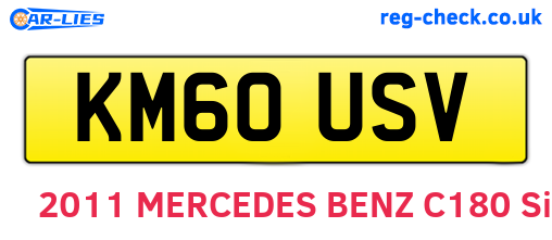 KM60USV are the vehicle registration plates.