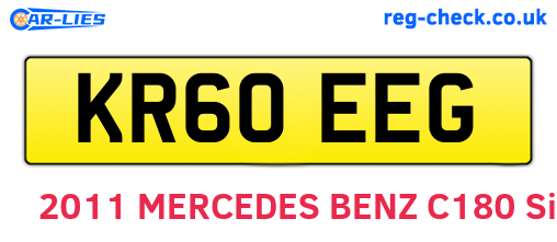 KR60EEG are the vehicle registration plates.