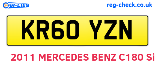 KR60YZN are the vehicle registration plates.
