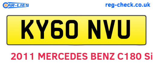 KY60NVU are the vehicle registration plates.