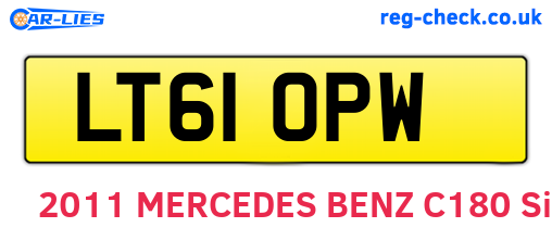 LT61OPW are the vehicle registration plates.