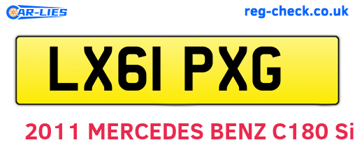 LX61PXG are the vehicle registration plates.
