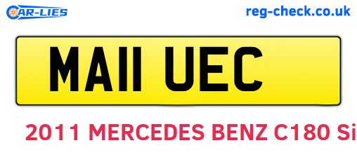 MA11UEC are the vehicle registration plates.