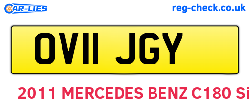 OV11JGY are the vehicle registration plates.
