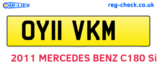 OY11VKM are the vehicle registration plates.