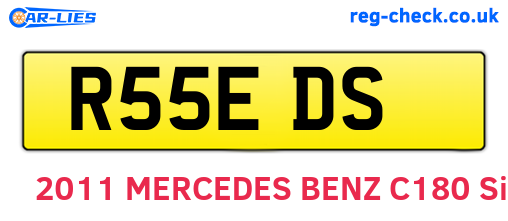 R55EDS are the vehicle registration plates.