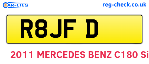 R8JFD are the vehicle registration plates.