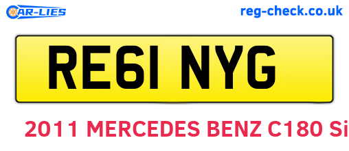 RE61NYG are the vehicle registration plates.