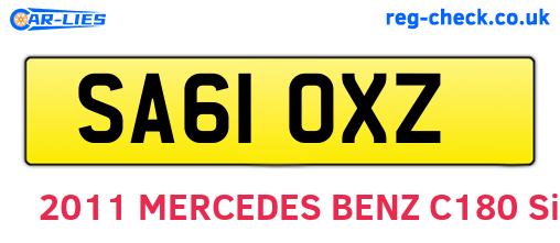 SA61OXZ are the vehicle registration plates.