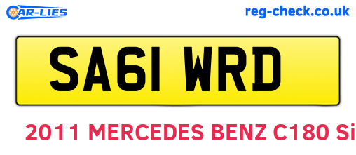 SA61WRD are the vehicle registration plates.