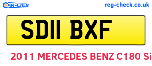 SD11BXF are the vehicle registration plates.