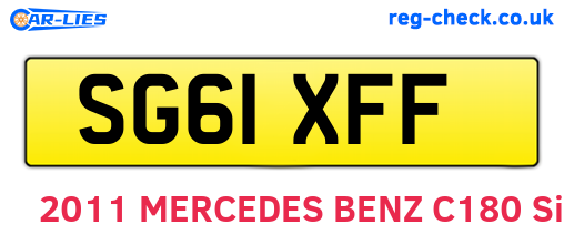 SG61XFF are the vehicle registration plates.