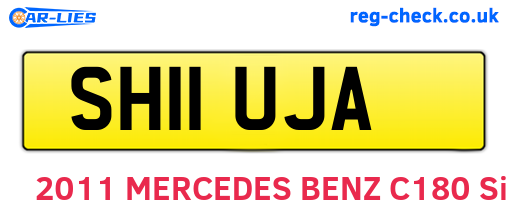 SH11UJA are the vehicle registration plates.