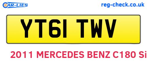 YT61TWV are the vehicle registration plates.