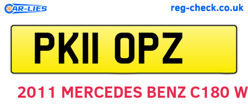 PK11OPZ are the vehicle registration plates.