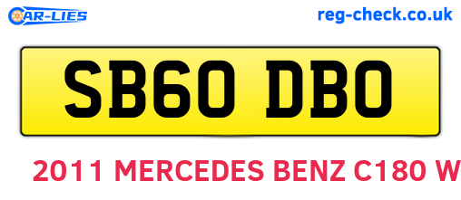 SB60DBO are the vehicle registration plates.