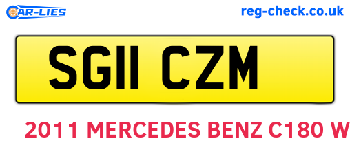 SG11CZM are the vehicle registration plates.