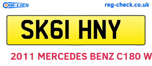 SK61HNY are the vehicle registration plates.