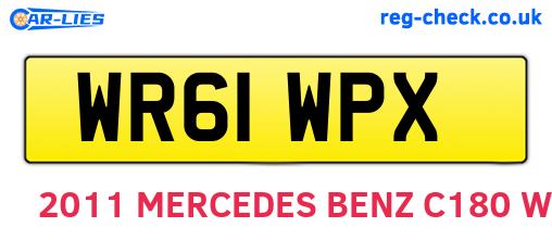 WR61WPX are the vehicle registration plates.