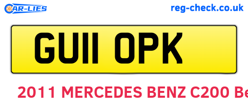 GU11OPK are the vehicle registration plates.