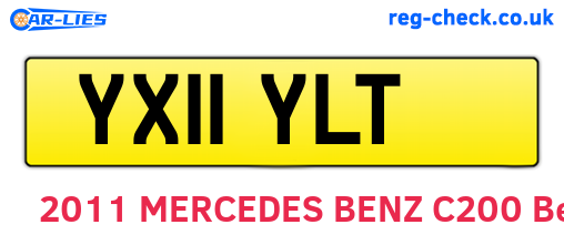 YX11YLT are the vehicle registration plates.
