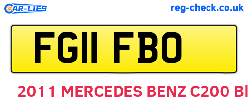 FG11FBO are the vehicle registration plates.
