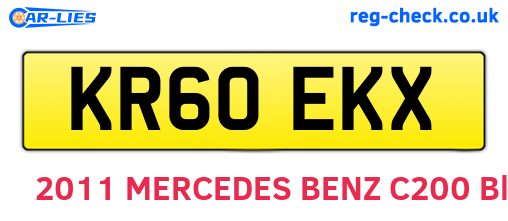 KR60EKX are the vehicle registration plates.