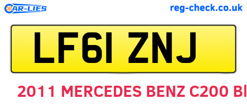LF61ZNJ are the vehicle registration plates.