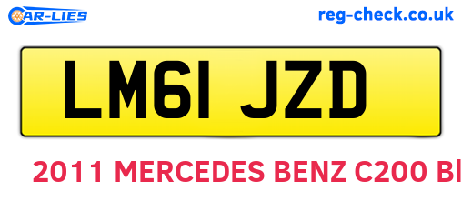 LM61JZD are the vehicle registration plates.