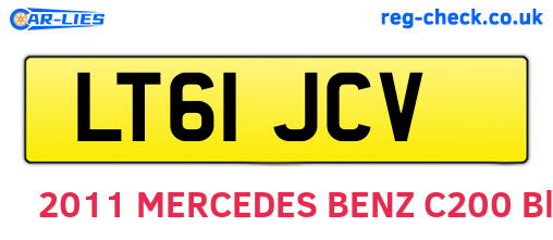 LT61JCV are the vehicle registration plates.