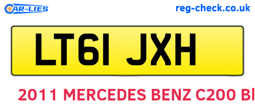 LT61JXH are the vehicle registration plates.