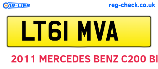 LT61MVA are the vehicle registration plates.