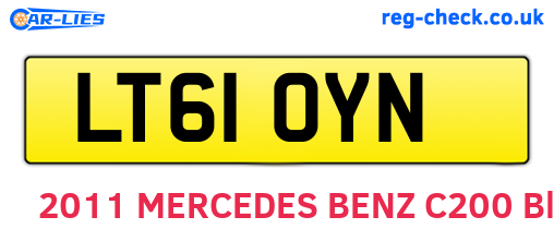 LT61OYN are the vehicle registration plates.