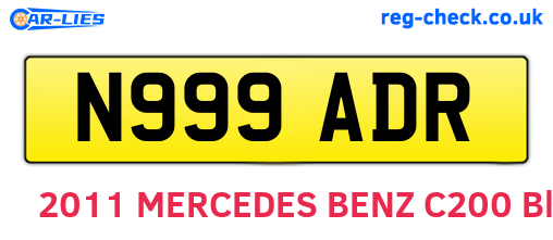 N999ADR are the vehicle registration plates.