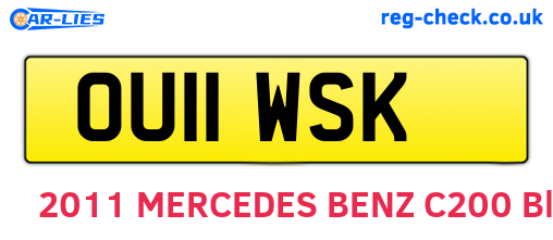 OU11WSK are the vehicle registration plates.