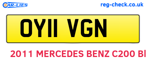 OY11VGN are the vehicle registration plates.
