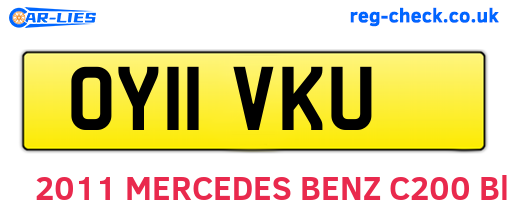 OY11VKU are the vehicle registration plates.