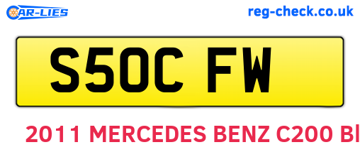 S50CFW are the vehicle registration plates.