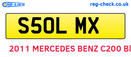 S50LMX are the vehicle registration plates.